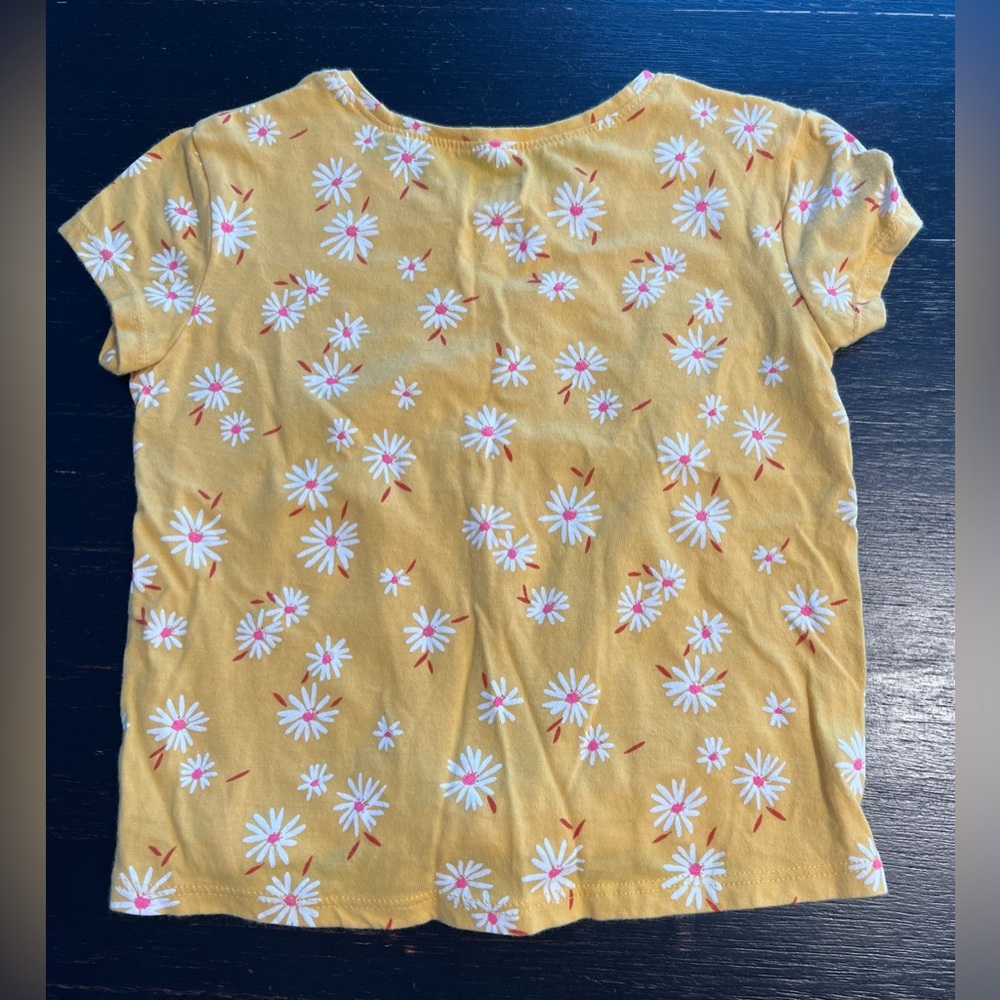 Girls Daisy Print Tie-Front Tee - Picture 5 of 6